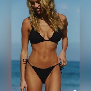 Free People IT’S NOW COOL The Frill Tie Eco Bikini Bottom, Size Medium (v)